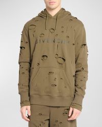 Givenchy - Destroyed Double-Layer Logo Hoodie - Lyst