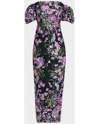 MILLY - Nene Floral-Embroidered Column Gown - Lyst