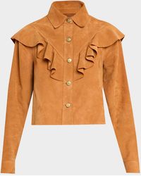 Ulla Johnson - Matilde Ruffle Suede Jacket - Lyst