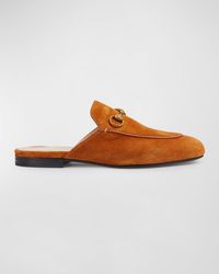Gucci - Princetown Suede Loafer Mules - Lyst
