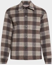 Theory - Apos;S Double-Face Wool Check Overshirt With Pocket - Lyst