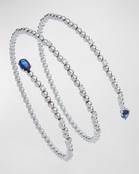 Krisonia - 18k White Gold Bracelet With Diamonds And Blue Sapphires - Lyst