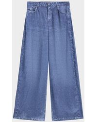 Kobi Halperin - Sage Denim-Print Wide-Leg Pants - Lyst