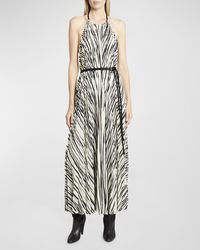 Proenza Schouler - Frida Striped Belted Halter Maxi Dress - Lyst
