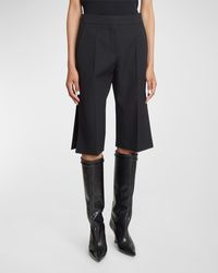 Givenchy - Tailored Wool Bermuda Trousers With Split Hem - Lyst