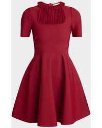 McQueen - Lace Inset Short-Sleeve Fit-&-Flare Mini Dress - Lyst