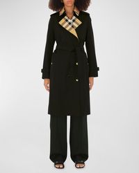 Burberry - Sandridge Check Belted Double-Breasted Trench Coat - Lyst