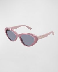 Gucci - Symbols 54mm Cat-eye Acetate Sunglasses - Lyst