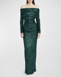 Dolce & Gabbana - Sequin Off-Shoulder Column Gown - Lyst