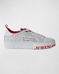 John Galliano - Gazette Low-Top Leather Sneakers - Lyst