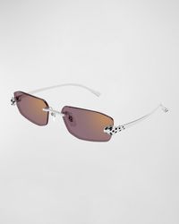 Cartier - Rimless Metal Cat-eye Sunglasses - Lyst