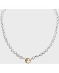 Margo Morrison - Petite Baroque Pearl Necklace With Vermeil Diamond Clasp, 7-8 Mm 18"L - Lyst