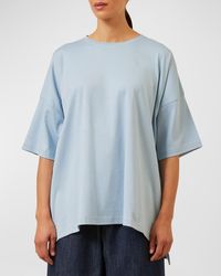 Eskandar - Short Sleeve Longer Back T-Shirt Mid Plus - Lyst