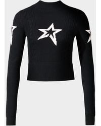 Perfect Moment - Cable-Knit Intarsia Merino Wool Sweater - Lyst