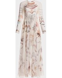 Altuzarra - Sybbeline Long-Sleeve Drawstring Silk Maxi Dress - Lyst