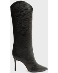 SCHUTZ SHOES - Maryana Snake-Print Leather Knee Boots - Lyst