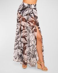 Ramy Brook - Cecelia Floral-print Semi-sheer Maxi Skirt - Lyst