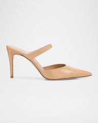 Stuart Weitzman - 85Mm Stuart Power Patent Leather Mule Pumps - Lyst