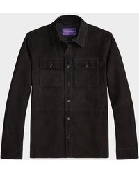 Ralph Lauren - Barron Suede Flap-Pocket Overshirt - Lyst