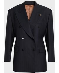 Versace - Oversized Double-Breasted Blazer - Lyst