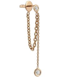 Kismet by Milka - Colors 14K Rose Chain Earring With Diamonds - Lyst