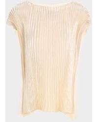Jason Wu - Boatneck Crinkled Satin Pleated Top - Lyst