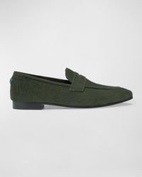 Bougeotte - Flaneur Suede Penny Loafers - Lyst