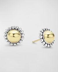 Lagos - High Bar Two-Tone Round 12Mm Stud Earrings - Lyst