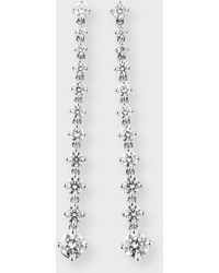 Memoire - 18k White Gold Graduating Diamond Earrings - Lyst