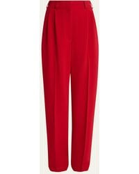 Givenchy - Double Pleated Straight-Leg Ankle Trousers - Lyst