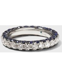 Graziela Gems - Sapphire And Diamond 3-Sided Band Ring, Size 7 - Lyst