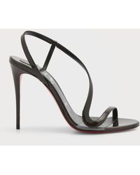 Christian Louboutin Rosalie Metallic Red Sole Stiletto Sandals in White | Lyst