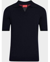 Isaia - Cashmere And Silk Johnny-Collar Polo Sweater - Lyst