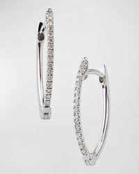 Lisa Nik - 18K Diamond Pear Shaped Hoop Earrings - Lyst