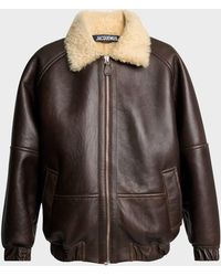 Jacquemus - Apos;S Leather And Shearling Bomber Jacket - Lyst