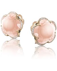 Pasquale Bruni - Bon Ton 18k Rose Quartz Earrings With Diamonds - Lyst