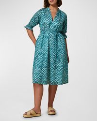 Marina Rinaldi - Plus Size Cinghia Cotton Voile Midi Dress - Lyst