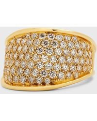 Marco Bicego - 18k Yellow Gold Lunaria Pave Diamond Band Ring, Size 7 - Lyst