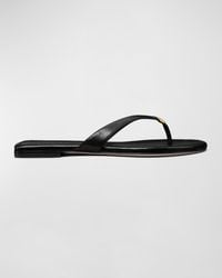 Tory Burch - Classic Leather Medallion Flop Flops - Lyst