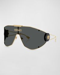 Versace - Medusa Medallion Metal Shield Sunglasses - Lyst