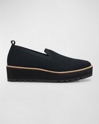 Eileen Fisher - Ergos Stretch Canvas Wedge Loafers - Lyst