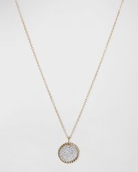 David Yurman - Pave Plate Pendant Necklace With Diamonds And 18k Gold - Lyst