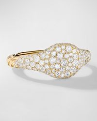 David Yurman - Sculpted Cable Pinky Ring With Diamonds - Lyst