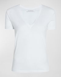 Another Tomorrow - Cotton V-Neck Tee - Lyst