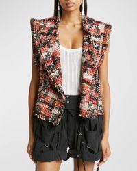Isabel Marant - Djiroy Double-Breasted Patchwork Tweed Vest - Lyst