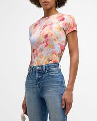 L'Agence - Ressi Short-sleeve Floral Tee - Lyst