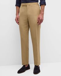 Ralph Lauren Purple Label - Gregory Hand-Tailored Silk And Linen Trousers - Lyst