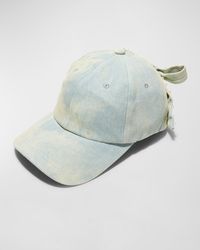 Lele Sadoughi - Acid Wash Denim Baseball Hat With Pearly Bow - Lyst