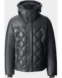 Mackage - Apos;S Cash Down Quilted Leather Jacket With Shearling Hood - Lyst