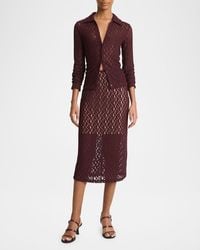 Vince - Floral Smocked Midi Skirt - Lyst